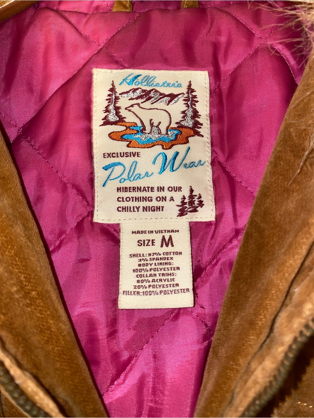 VTG 2000s Hollister Polar Wear Brown Velvet Bella Swan Fur Jacket M - Picture 5 of 7
